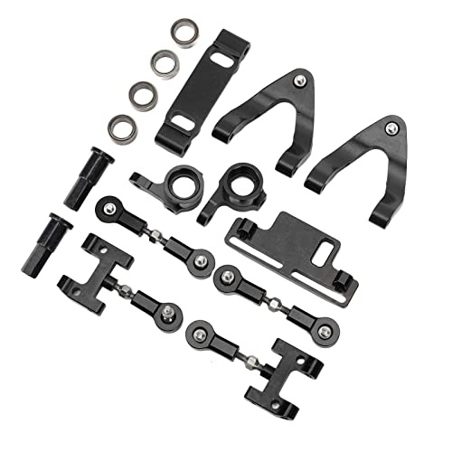 Pretfy Aluminium Obere Untere Hochleistungszubehörzubehör Set Suspension Car Arm Silber RC mit Hex (Schwarz) von Pretfy