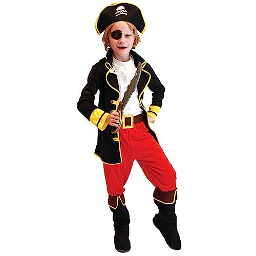 Pretty Princess Pirate Boys Captain Kostüm Set Kostüm Halloween Kostüm mit Hut, Augenklappe und Gürtel. von Pretty Princess