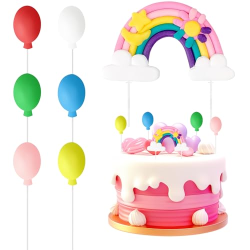 7 Stück Tortendeko Regenbogen, ortendeko Happy Birthday Torten Topper bunte Regenbogen-Ton-Cupake-Topper mit Happy Birthday, Wolke,Ballon für Kinder Mädchen Junge,Hochzeit,Geburtstag,Party 7 Stück Tortendeko Regenbogen, ortendeko Happy Birthday Torten Topper bunte Regenbogen-Ton-Cupake-Topper mit Happy Birthday, Wolke,Ballon für Kinder Mädchen Junge,Hochzeit,Geburtstag,Party von Pretwad