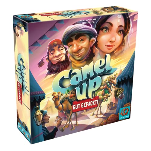 Pretzel Games | Camel Up – Gut gepackt | Familienspiel | Strategiespiel | 3-5 Spieler | Ab 8+ Jahren | 45+ Minuten | Deutsch von Pretzel Games