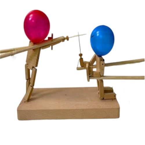 Balloon Bamboo Man Battle, 2024 Handmade Wooden Bots Battle Game for 2 Players, Wooden Fighter with Balloon Head, Fast-Paced Balloon Fight, Whack a Balloon Party Games for 2 Players von Prevently