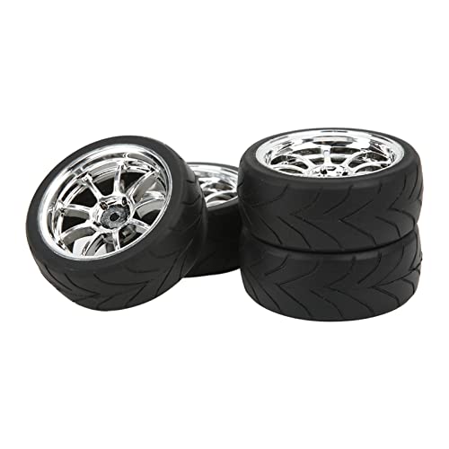 4 Stück RC Starke Stoßdämpfung Hohe Abriebfestigkeit RC Gummi Auto Reifen RC für die meisten 1 10 Flache Sportwagen (Reifen) von Prevessel
