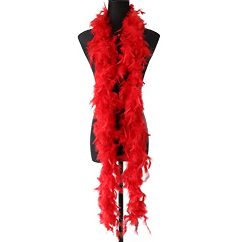 Künstliche Federboa, Umweltfreundliche Boa Zum Basteln, Partyzubehör, Kostüm-Requisiten für Mädchen, Kostüme für Frauen (red) von Prevessel