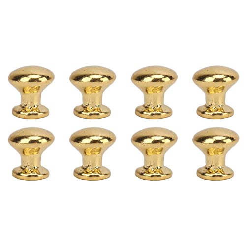 Prevessel 8 Stück 1:12 Puppenhaus-Griffknöpfe Skala Miniatur Rundkopf Ziehgriff Metall Einfacher Stil Puppenhaus Türgriff Knöpfe (Gold) von Prevessel