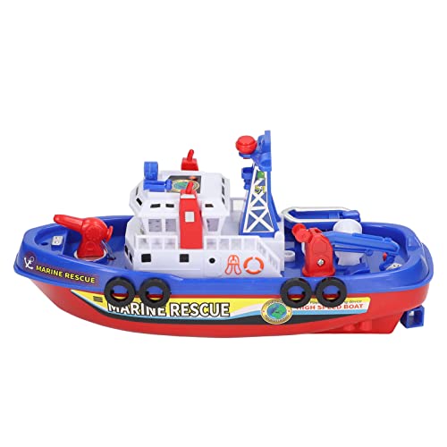 Prevessel Spielzeug-Feuerwehrschiff mit automatischer Wasserspray, pädagogisches Musiklicht, elektrisches Badeboot für Kinder, Spielzeug für Jungen und Mädchen von Prevessel