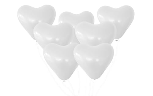 Prezer 25 weiße Herzen Luftballons mit Ballongas Ballon Helium Heliumfüllung von Prezer