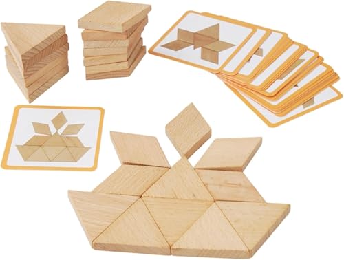 PrfcNL Wooden Geometric Building Block - Hölzerne Geometrische Bausteine, 30 Stücke mit Musterkarten, Entwickeln Kreativität und räumliches Verständnis PrfcNL Wooden Geometric Building Block - Hölzerne Geometrische Bausteine, 30 Stücke mit Musterkarten, Entwickeln Kreativität und räumliches Verständnis von Prfc.NL