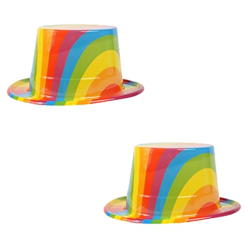 Rainbow Pride Zylinderhüte, 2 Stück, Kunststoff, mit Regenbogen-Aufdruck, perfektes Accessoire für Stolzmonat, Stolzmarsche und Stolzveranstaltungen Rainbow Pride Zylinderhüte, 2 Stück, Kunststoff, mit Regenbogen-Aufdruck, perfektes Accessoire für Stolzmonat, Stolzmarsche und Stolzveranstaltungen von Pride & Proud