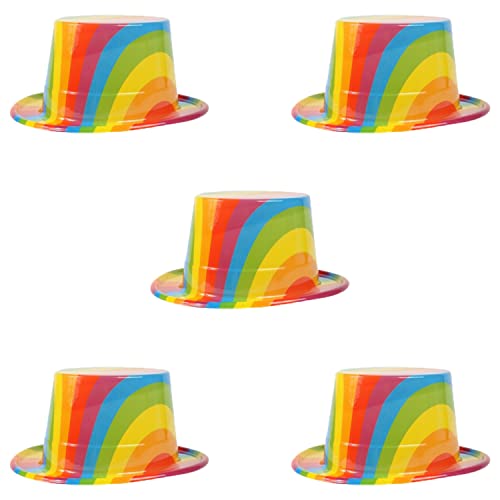 Rainbow Pride Zylinderhüte, 5 Stück, Kunststoff, mit Regenbogen-Aufdruck, perfektes Accessoire für Stolzmonat, Stolzmarsche und Stolzveranstaltungen Rainbow Pride Zylinderhüte, 5 Stück, Kunststoff, mit Regenbogen-Aufdruck, perfektes Accessoire für Stolzmonat, Stolzmarsche und Stolzveranstaltungen von Pride & Proud