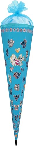Pridera Lilo & Stitch Schnell-Basteltüte mit Hologramm- und 3D Stickern - Schultüte 85cm, 6-eckig von Pridera