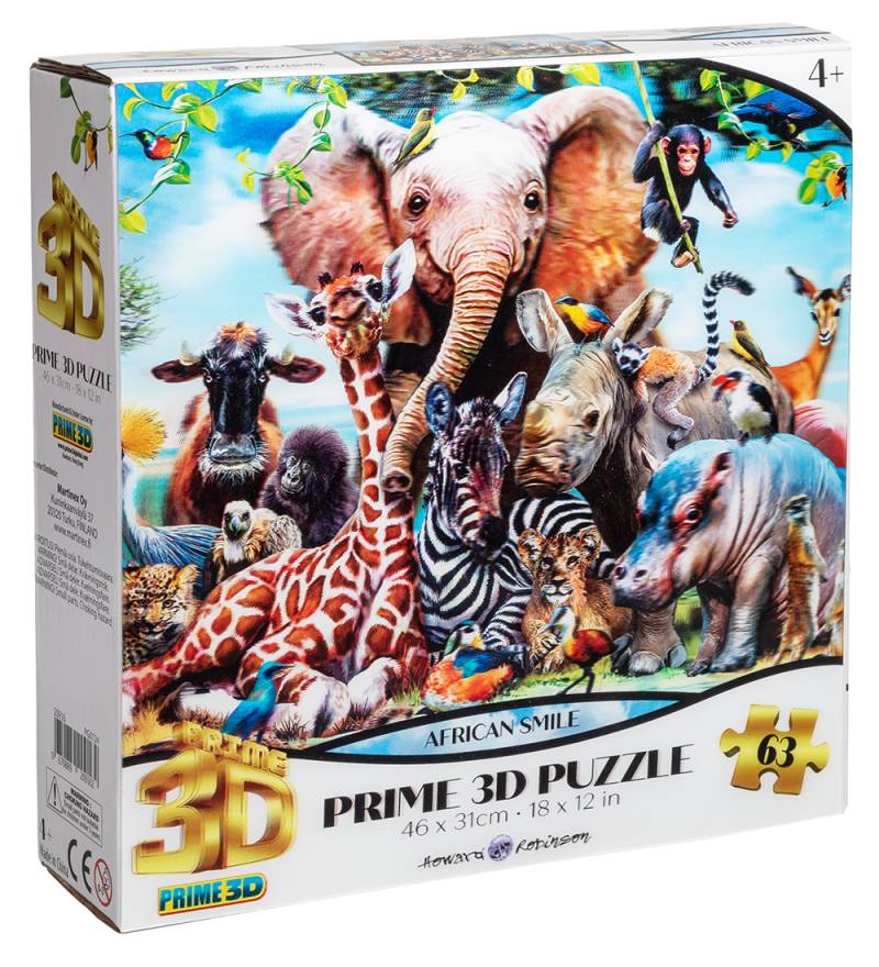 Prime 3D Puzzle Puzzlespiel - 3D - 63 Teile - African Smile - Prime 3D Puzzle - One Size - Puzzlespiele Prime 3D Puzzle Puzzlespiel - 3D - 63 Teile - African Smile - Prime 3D Puzzle - One Size - Puzzlespiele von Prime 3D Puzzle