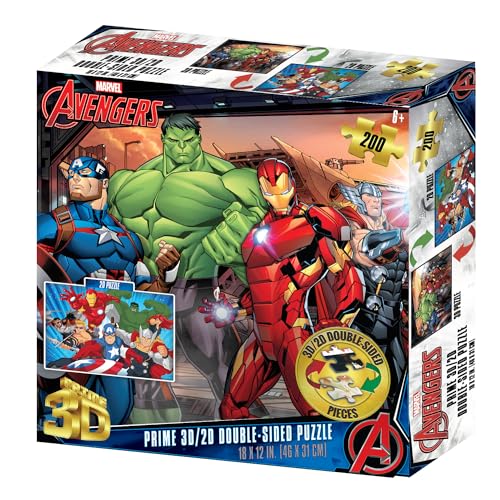 Marvel Avengers 3D Lentikular Puzzle | 200 Teile Doppelseitiges Puzzle mit dynamischem Bewegungseffekt & Blechdose | Kultiges Avengers Heroes Puzzle für Fans | Lustiges Sammelpuzzle für Marvel Avengers 3D Lentikular Puzzle | 200 Teile Doppelseitiges Puzzle mit dynamischem Bewegungseffekt & Blechdose | Kultiges Avengers Heroes Puzzle für Fans | Lustiges Sammelpuzzle für von Prime 3D