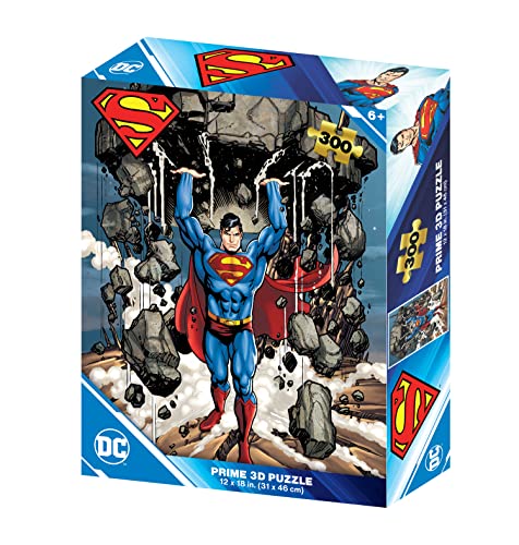 Prime 3D Batman Redstring Lenticular Puzzle – DC Comics Superman Mountain 300 Teile (3D-Effekt), Mehrfarbig, 46cm x 31cm von Prime 3D
