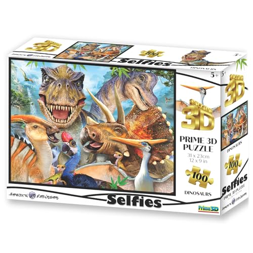 Prime 3D Howard Robinson Lizenziertes Dinosaurier-Selfie-Puzzle, 63 Teile von Prime 3D