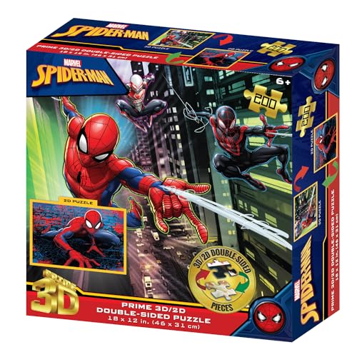 Prime 3D Ltd Spiderman-3D-Puzzle, 200-teiliges Puzzle, Linsenraster-Design, Superhelden-Puzzle für Erwachsene, 45,7 x 30,5 cm, Marvel-Themenpuzzle für Zuhause und Geschenk von Prime 3D