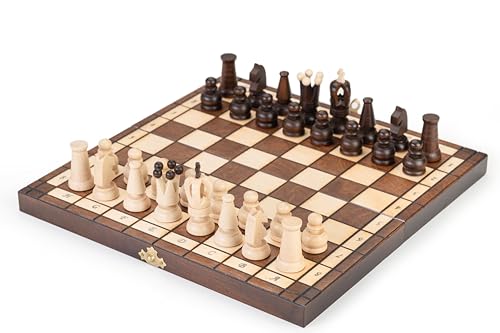 Prime Chess KING Handgefertigtes Schachspiel aus Holz, 31 cm, tragbares Schach für Erwachsene und Kinder von Prime Chess