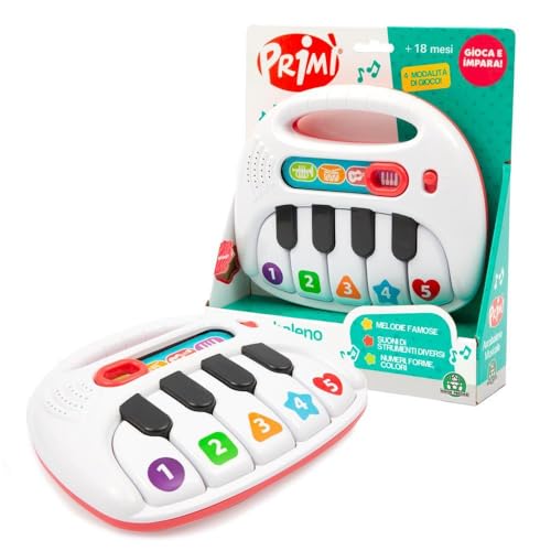 Primì - Regenbogen-Musik-Klavier, Spiel für die erste Kindheit, interaktive elektronische Tastatur. Klavier mit Lichtern und 4 Modi, bequemer Tragegriff, für Kinder von Primì
