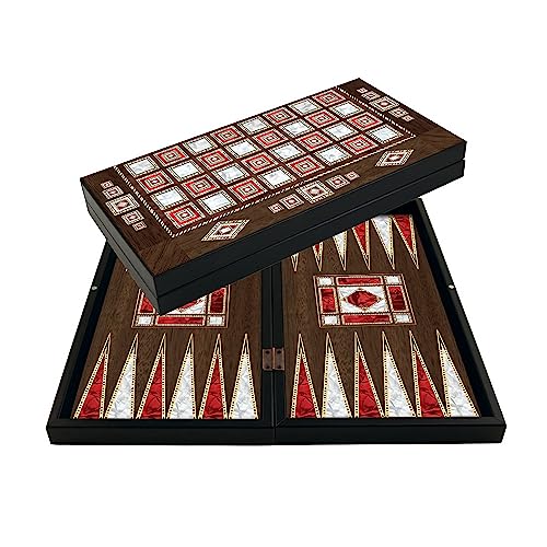 PrimoGames Deluxe Holz Backgammon Set Cairo XXL - 50x48 cm - inklusive Schachbrett - Gesellschaftsspiel - praktische Reisespiele mit Koffer - hochwertiges Brettspiel für Jung und Alt von PrimoGames
