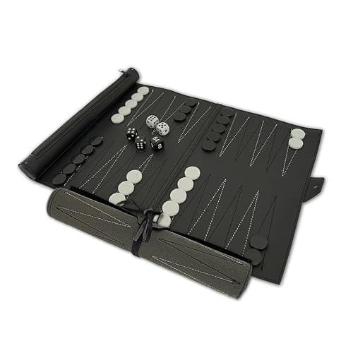 PrimoGames Reise Backgammon Traveller Reisespiel - Spiel Klassiker als Roll Brettspiel - Tavla Würfelspiel zum Rollen – inklusive Spielfiguren von PrimoGames