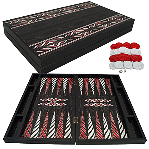 PrimoLiving Deluxe Holz Backgammon Spielset Nero XL – 48 x 38 cm von PrimoLiving