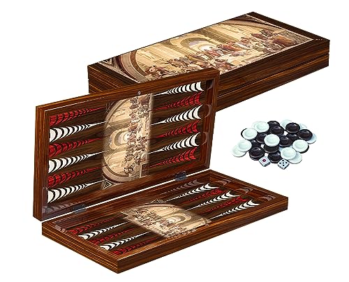 PrimoLiving Deluxe Holz Backgammon Spielset Planton S – 28,5 x 28 cm – Gesellschaftsspiel - praktisches Reisespiel mit Koffer - hochwertiges Brettspiel für Jung und Alt von PrimoLiving