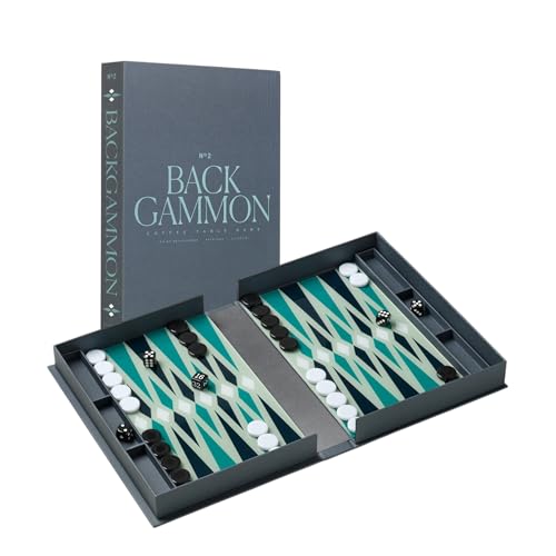 Printworks Classic Backgammon - Grau & Blau Acryl Design, Faltbares Buchstil Set für Erwachsene & Kinder, Elegantes Tischspiel Printworks Classic Backgammon - Grau & Blau Acryl Design, Faltbares Buchstil Set für Erwachsene & Kinder, Elegantes Tischspiel von PrintWorks