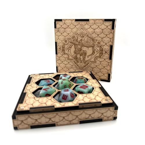 Printable Adventure Würfelbox mit Würfelschale – Holz Filz für D&D und RPG Würfel – Dungeons & Dragons Gaming Zubehör - Waldläufer Printable Adventure Würfelbox mit Würfelschale – Holz Filz für D&D und RPG Würfel – Dungeons & Dragons Gaming Zubehör - Waldläufer von Printable Adventure