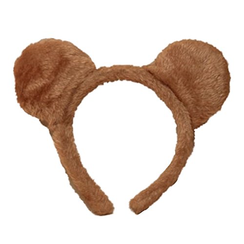 Haarreif Mit Braunen Weichen Pelzigen Teddybär-Ohren, Haarband, Kostüm von Pritties Accessories