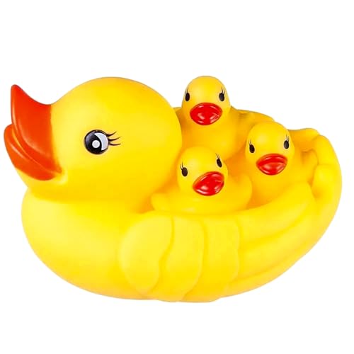 Prmape 4 Stück Badespielzeug Entenfamilie, Badewannenspielzeug Baby Ab 6 Monate, Quietscheentchen Wasserspielzeug Baby, Badewannen Spielzeug für Kinder, Babydusche, Strand, Pool Prmape 4 Stück Badespielzeug Entenfamilie, Badewannenspielzeug Baby Ab 6 Monate, Quietscheentchen Wasserspielzeug Baby, Badewannen Spielzeug für Kinder, Babydusche, Strand, Pool von Prmape