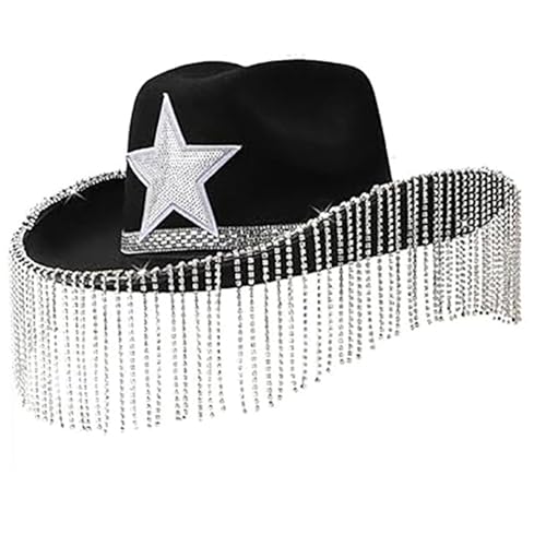Auffällige Cowboyhüte Mit Diamantstraßen Carnivals Rolle Party Cowgirl Sonne Wide Brims Disco Party Felts Auffällige Cowboyhüte Mit Diamantstraßen Carnivals Rolle Party Cowgirl Sonne Wide Brims Disco Party Felts von Prmaylis