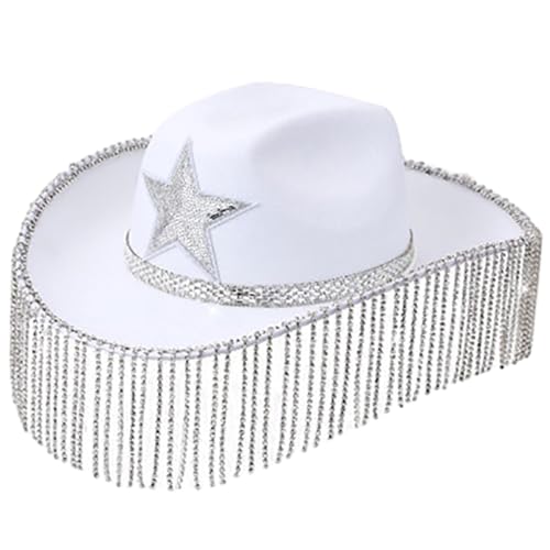 Auffällige Cowboyhüte Mit Diamantstraßen Carnivals Rolle Party Cowgirl Sonne Wide Brims Disco Party Felts von Prmaylis