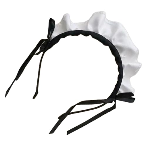 Maid Kopfbedeckungen Rüschen Maid Stirnband Dekorative Haare Hoop Halloween Cosplay Accessoire Für Frauen Rollenspiele Partys von Prmaylis