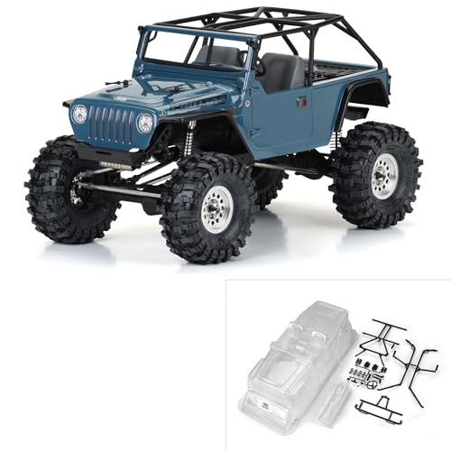 Pro-line Racing 2004 Jeep LJ PRO364400 transparente Karosserie mit Trailkäfig und Maßstab, geformtes Zubehör für 31,2 cm (12,3 Zoll) 313 mm Radstand-Crawler von Pro-Line