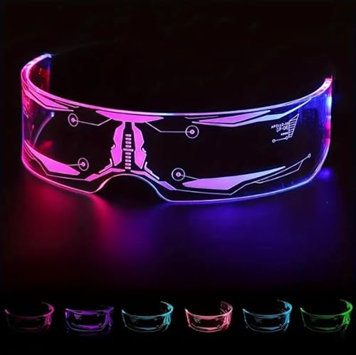 Cyberspace Leuchtende LED Party Visier Brille - Dual Controls 7 Farben 5 Modi Futuristisch Cool Sportlich Halloween Festival Karneval Party Prop Raves Disco Club Dance Fashion Glow in Dark Cyberspace Leuchtende LED Party Visier Brille - Dual Controls 7 Farben 5 Modi Futuristisch Cool Sportlich Halloween Festival Karneval Party Prop Raves Disco Club Dance Fashion Glow in Dark von ProBytes
