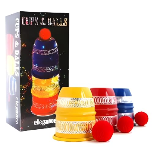 ProTriXX Cups and Balls Aluminium, Becherspiel für Zauberkasten, Zaubertricks und Zauberartikel, Bälle Verschwinden und erscheinen unter den Bechern, Zauberzubehör von ProTriXX