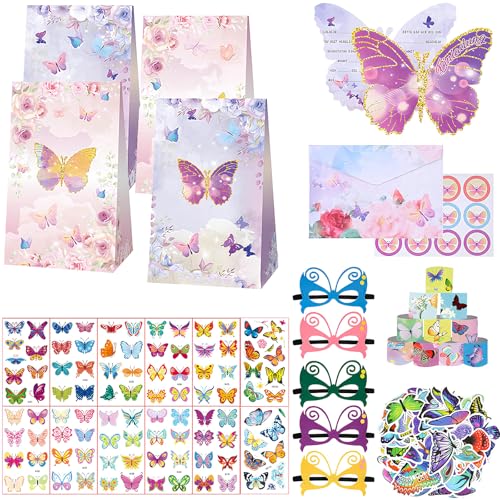 110 StüCk Schmetterling Party Mitgebsel, Einladungskarten Kindergeburtstag MäDchen, TemporäRe Schmetterlingstattoos, Schmetterlingsmasken, Party Mitgebsel, Geburtstagspartygeschenke FüR 12 Kinder 110 StüCk Schmetterling Party Mitgebsel, Einladungskarten Kindergeburtstag MäDchen, TemporäRe Schmetterlingstattoos, Schmetterlingsmasken, Party Mitgebsel, Geburtstagspartygeschenke FüR 12 Kinder von Probuk