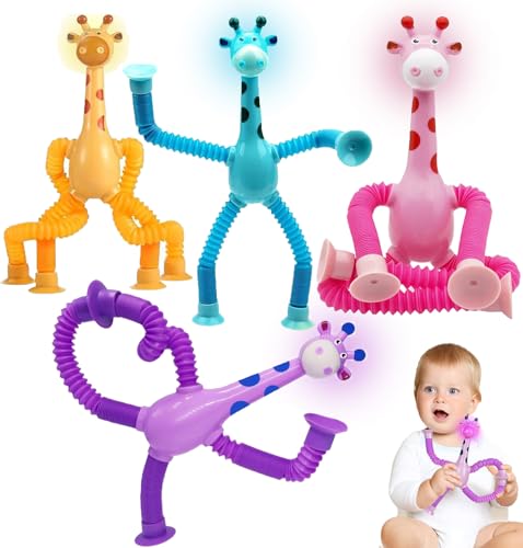 4 Stück Teleskop Giraffen Spielzeug mit Saugnapf, Sensorisches Fidget Spielzeug zum Ziehen und Verformen, Stressabbau Lernspielzeug für Kinder 4 Stück Teleskop Giraffen Spielzeug mit Saugnapf, Sensorisches Fidget Spielzeug zum Ziehen und Verformen, Stressabbau Lernspielzeug für Kinder von Probuk