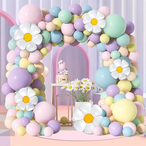 Luftballon Girlande, 161 StüCk Pastell Luftballons Girlande Kit mit Gänseblümchen, Pastell Ballon Girlande füR Geburtstagsdeko, Hochzeitsdeko,Taufe Babyparty Deko, Bridal Shower, Engagement, Mädchen Luftballon Girlande, 161 StüCk Pastell Luftballons Girlande Kit mit Gänseblümchen, Pastell Ballon Girlande füR Geburtstagsdeko, Hochzeitsdeko,Taufe Babyparty Deko, Bridal Shower, Engagement, Mädchen von Probuk