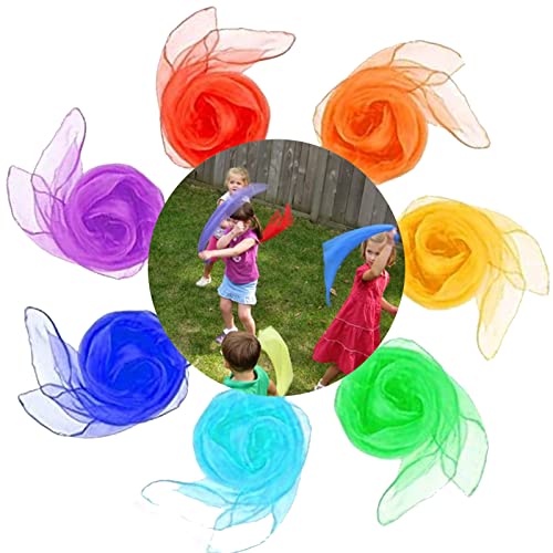 7 Stück Bunte Tücher Baby Probuk Tanz Tücher 45*45cm,Gymnastik Tücher Kinder, Jongliertücher Set,Kindergarten Tücher,Chiffontücher für Kindergarten, Tanzen, Jonglieren, Kindershow, Aktivitäten Zubehör 7 Stück Bunte Tücher Baby Probuk Tanz Tücher 45*45cm,Gymnastik Tücher Kinder, Jongliertücher Set,Kindergarten Tücher,Chiffontücher für Kindergarten, Tanzen, Jonglieren, Kindershow, Aktivitäten Zubehör von Probuk
