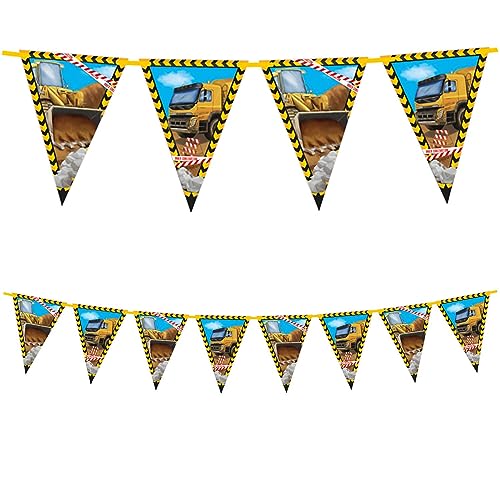 2,3m Wimpelkette * Construction Camp * als Deko für Kimnderbeburtstag und Mottoparty | aus Pappe | Bagger Bauarbeiter Baustelle Kinder Party Geburtstag von Procos