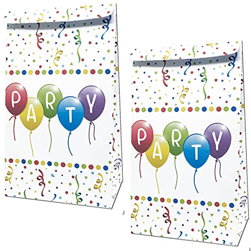 4 Partytüten * Streamers * aus Papier für Kindergeburtstag und Party | mit Stehfalz | Mottoparty Kinder Geburtstag Mitgebsel Tüten von Procos