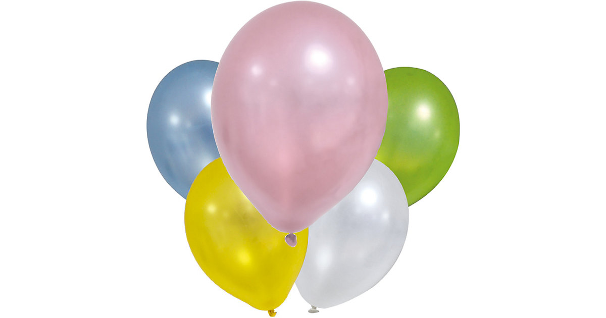 Luftballons Metallic, 8 Stück in verschiedenen Farben mehrfarbig von Procos
