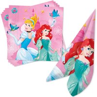 Disney Princess Servietten, 33x33cm, 20 Stück, Geburtstag Prinzessinnen von Procos