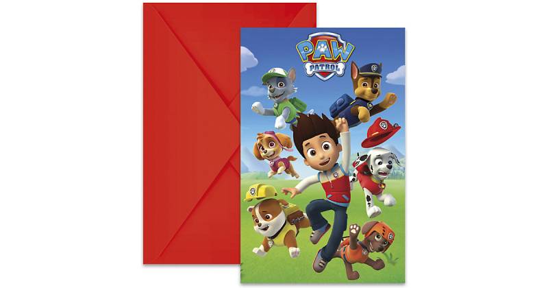 Einladungskarten PAW Patrol Ready For Action, 6 Stück inkl. Umschlag grün-kombi von Procos