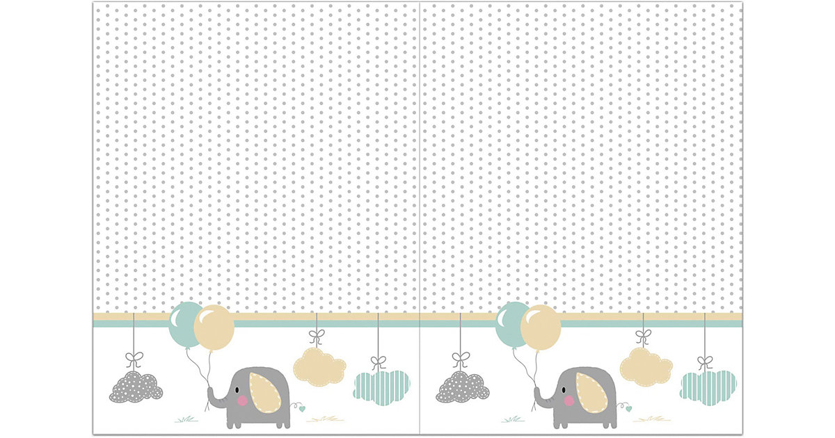 Party-Tischdecke Baby Elefant, Kunststoff, 120 x 180 cm grau-kombi Party-Tischdecke Baby Elefant, Kunststoff, 120 x 180 cm grau-kombi von Procos