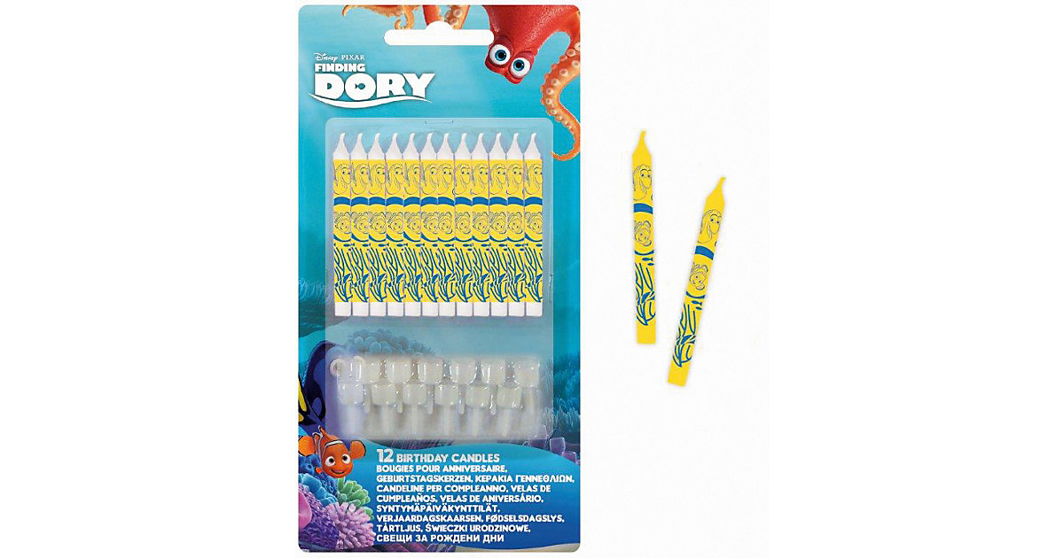 Kuchenkerzen Disney Findet Dorie, 12 Stück blau/gelb Kuchenkerzen Disney Findet Dorie, 12 Stück blau/gelb von Procos