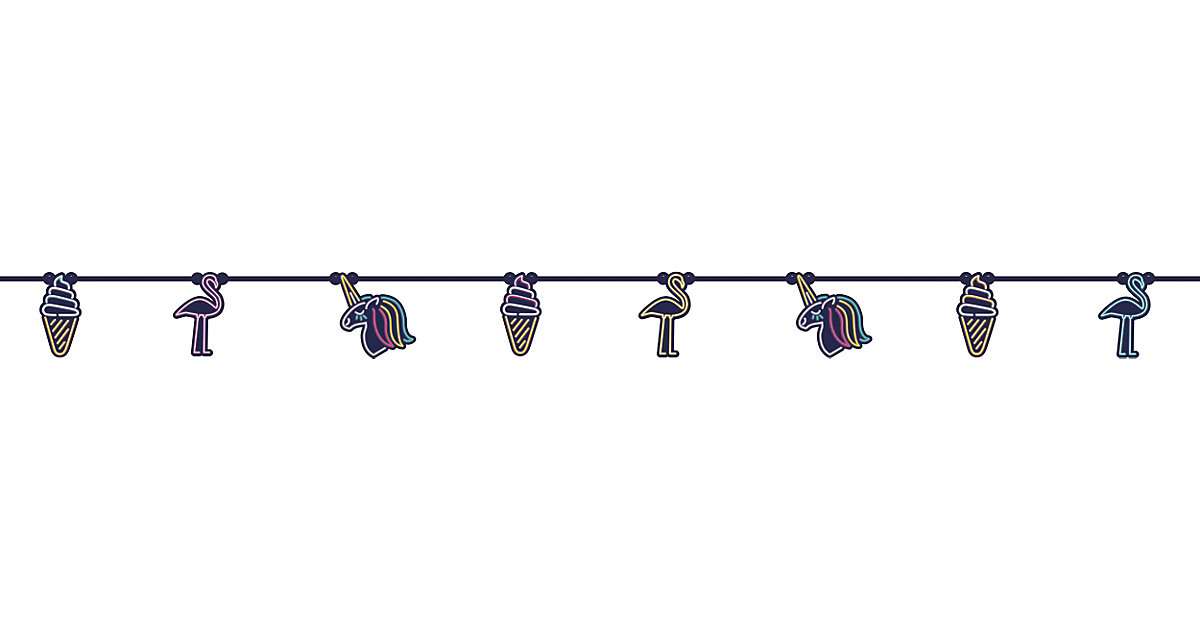 Girlande Banner Neon, 2,3 m schwarz-kombi Girlande Banner Neon, 2,3 m schwarz-kombi von Procos