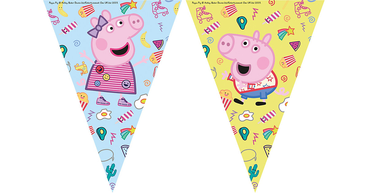 Girlande Wimpelkette Peppa PIg, 2,3 m creme/hellblau Girlande Wimpelkette Peppa PIg, 2,3 m creme/hellblau von Procos