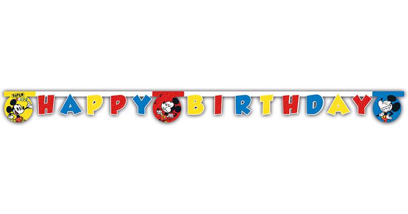 Happy Birthday Girlande Disney Mickey Mouse Super Cool, 2 m mehrfarbig Modell 8 von Procos