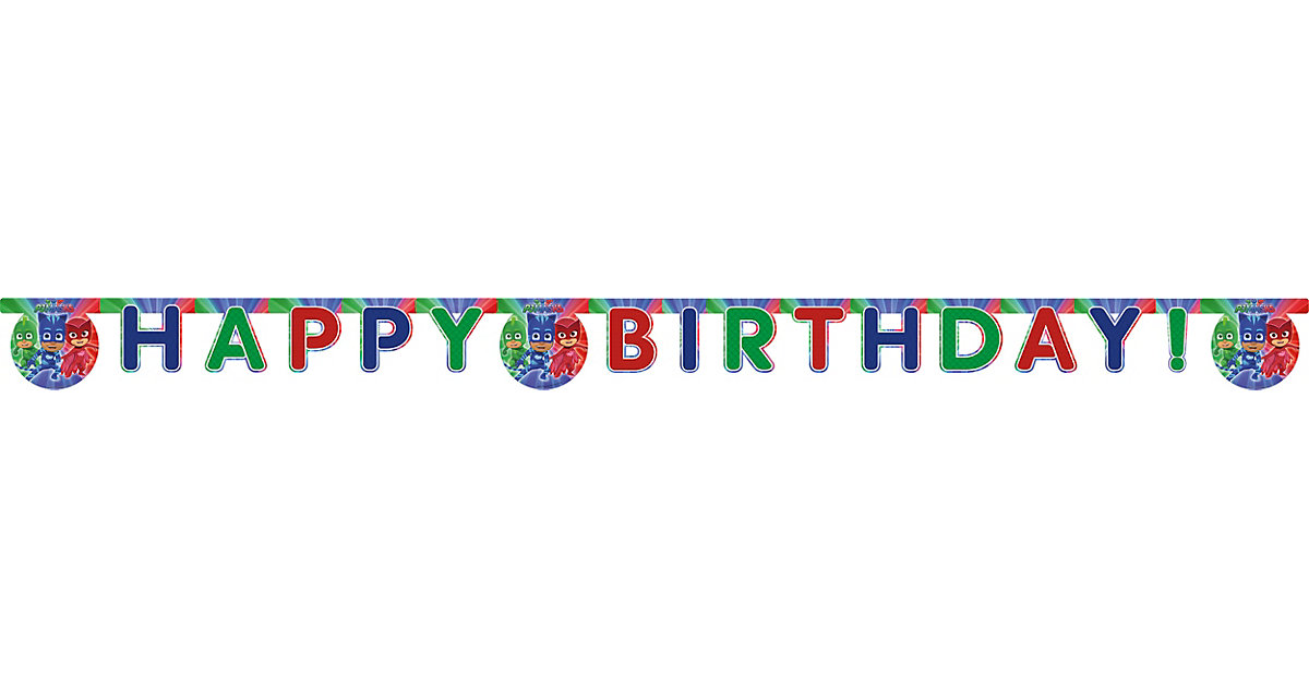 Happy Birthday Girlande PJ Masks, 2 m bunt Happy Birthday Girlande PJ Masks, 2 m bunt von Procos